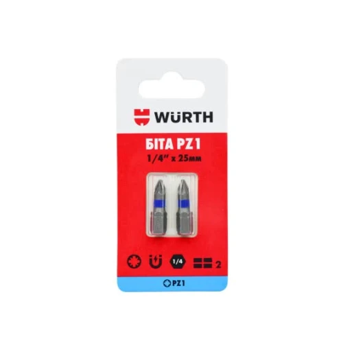 Біта WURTH PZ1 1/4 x 25 мм (2 шт.) (1614176651902)