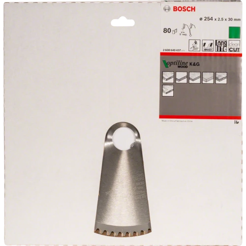 Диск пиляльний Bosch Optiline Wood 254х30 80 GCM 10 (2608640437)