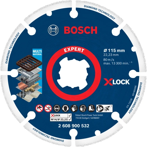 Отрезной круг Bosch EXPERT Diamond Metal Wheel X-LOCK 115 x 22,23 мм (2608900532)