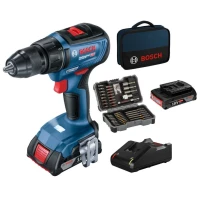 Шуруповерт Bosch GSR 18V-50, 2×GBA 18V 2.0Ah + 43 биты + сумка для инструмента (06019H5004)