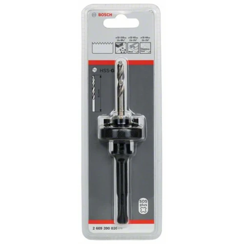 Адаптер Bosch с центровочным сверлом для корончатых фрез 32-210мм (2609390036)