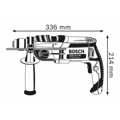 Ударная дрель Bosch GSB 19-2 RE сетевая, БЗП, 0.85 кВт (060117B600)