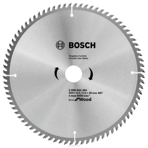 Диск пильний Bosch ЕСО for Wood 254х30 мм Z80, дерево (2608644384)