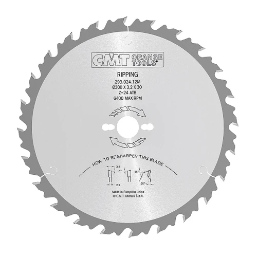 Диск пиляльний CMT 300х30мм Z24 дерево