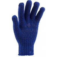 Перчатки трикотажные защитные DOLONI 646, синие, ПВХ точки (XL)