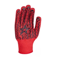 Перчатки трикотажные защитные DOLONI 4040, красные, ПВХ точки (XXL)