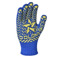 Перчатки трикотажные защитные DOLONI 587, синие, ПВХ точки (XL)