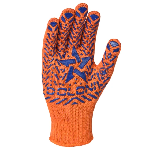 Перчатки трикотажные защитные DOLONI 564, оранжевые, ПВХ точки (XL)