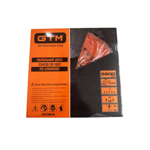 Диск пильный GTM SBA-254100 254×30/20 Z100 по алюминию (SBA-254100)