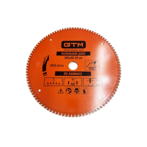 Диск пильный GTM SBL-305100 305×30/20 Z100 по ламинату (SBL-305100)