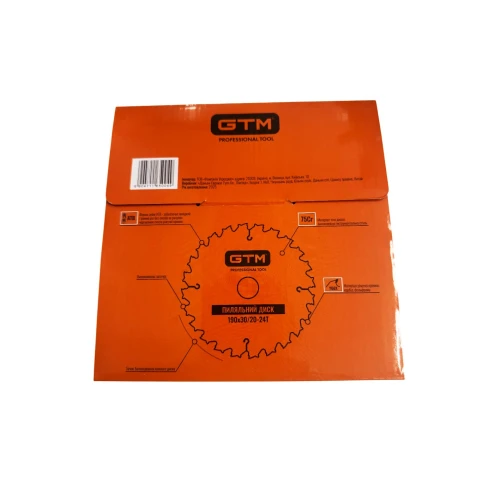 Диск пиляльний GTM SBW-19024N 190×30/20 Z24 по дереву з цвяхами (SBW-19024N)