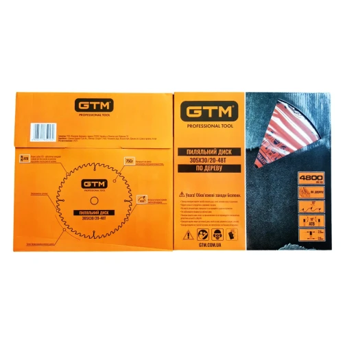 Диск пиляльний GTM SBW-30548 305×30/20 Z48 по дереву (SBW-30548)