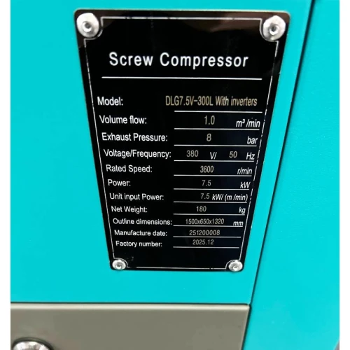 Винтовой воздушный компрессор 200 л GTM DLG7.5V/inv масляный 380В/инвертор/кожух (DLG7.5V-INV Closed case)