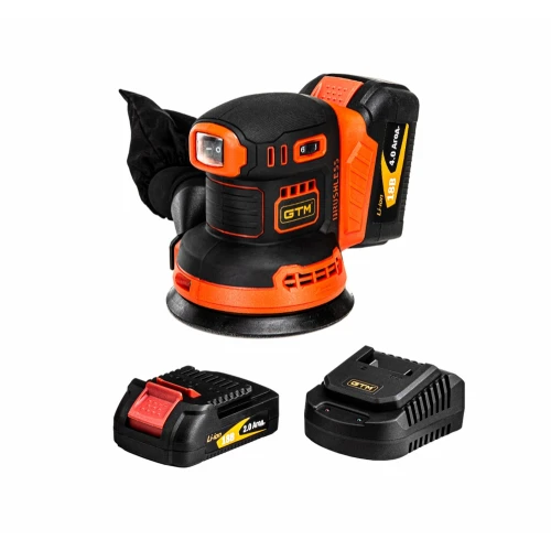 Аккумуляторная эксцентриковая шлифмашина GTM OSC18/125BL + АКБ и ЗУ (OSC18/125BL_KIT)