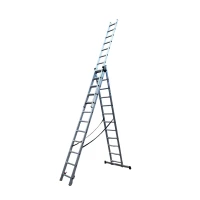 Лестница алюминиевая трёхсекционная GTM KME312 3x12 ступенек 3.26-8.12м (KME312)