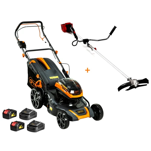 Газонокосарка акумуляторна GTM BLM48-SP+2 АКБ і ЗП + кущоріз GTM BC36/340BL (BLM48-SP+BC36/340BL_PROMO)