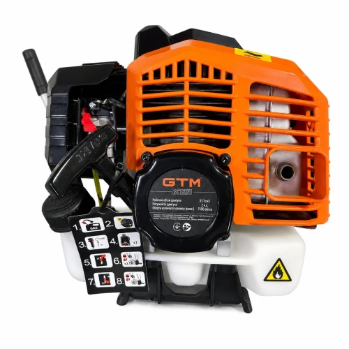 Бензиновая мотокоса GTM BCI52U 1.45 кВт с ножом и косильной головкой Tap'n'Go