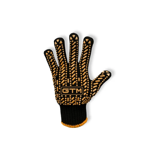 Перчатки рабочие GTM 5611 LUX, черные, ПВХ оранжевые точки (XL)