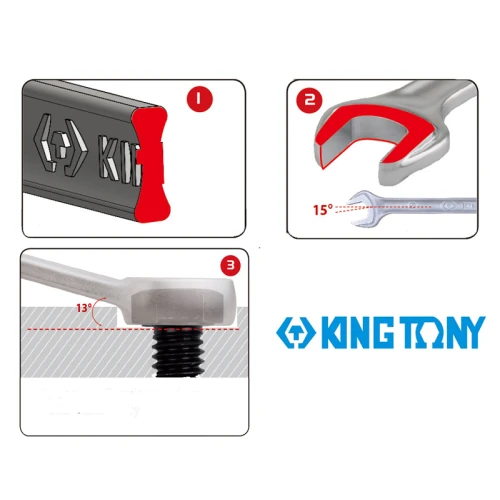 Набор комбинированных ключей King Tony 6-32 мм, 22 шт в чехле