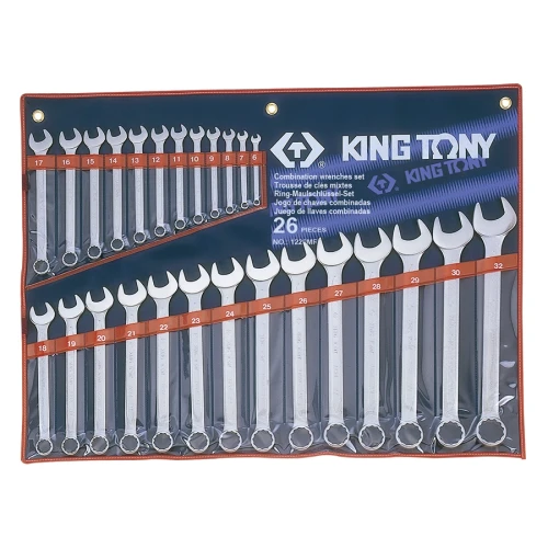 Набір комбінованих ключів King Tony 1060 6-32 мм, 26 шт. в чохлі.