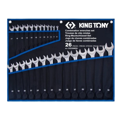 Набір комбінованих ключів King Tony 6-32 мм, 26 шт. в чохлі