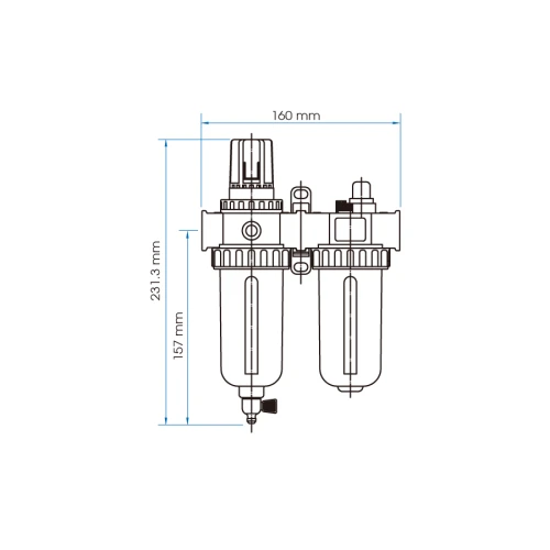Блок підготовки повітря King Tony 799A0-23C 1/4" з манометром