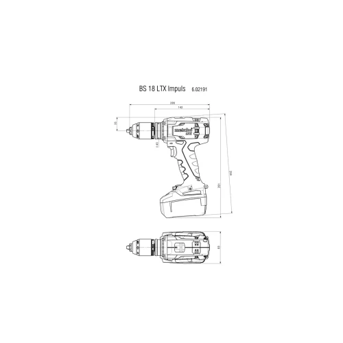 Акумуляторний дриль-шурупокрут Metabo BS 18 LTX Impuls Каркас (602191840)