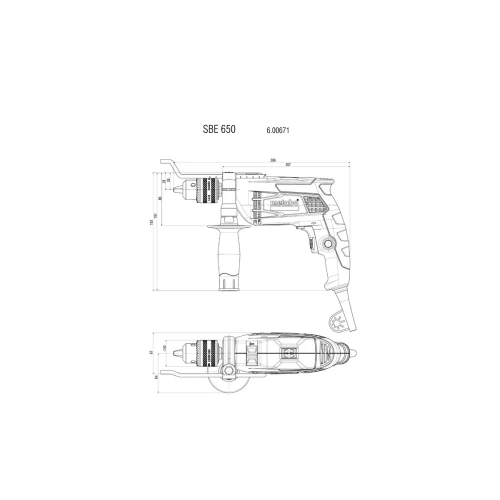 Ударная дрель Metabo SBE 650 сетевая, 0.65 кВт (600742500)