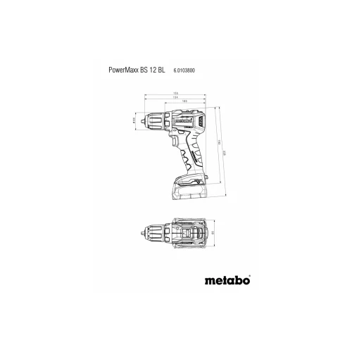 Акумуляторний дриль-шурупокрут Metabo PowerMaxx BS 12 BL каркас (601044850)