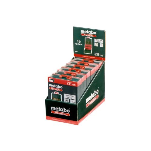 Набір свердел по металу Metabo Promotion HSS-TiN, SP 19 шт Ø 1-10 мм (627156000)