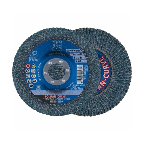 Круг пелюстковий Pferd POLIFAN PFR 125-M Z40 SGP CURVE STEELOX