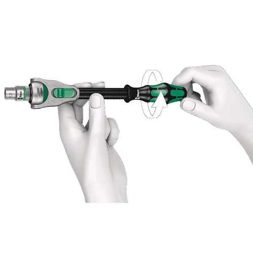 Трещотка для головок Wera Zyklop 8000 A поворотная 1/4", 72 зуба