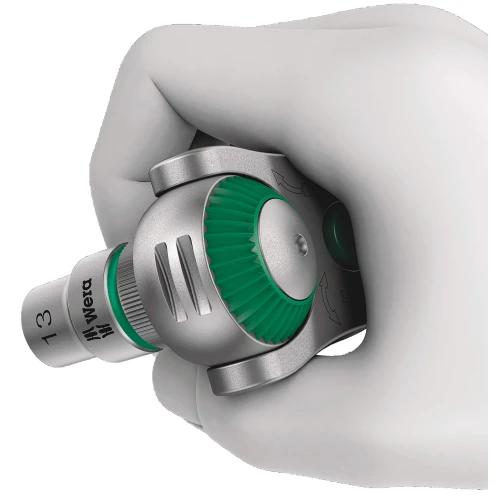 Трещотка для головок Wera Zyklop 8000 A поворотная 1/4", 72 зуба