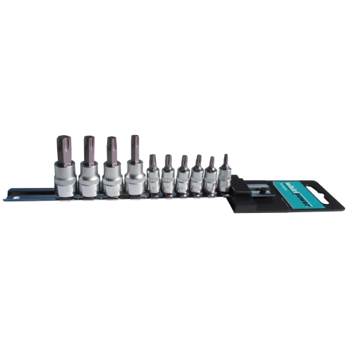 Набор головок со вставкой Torx Whirlpower 1613-1510 1/4" и 3/8" 10 ед на планке (1613-1510)