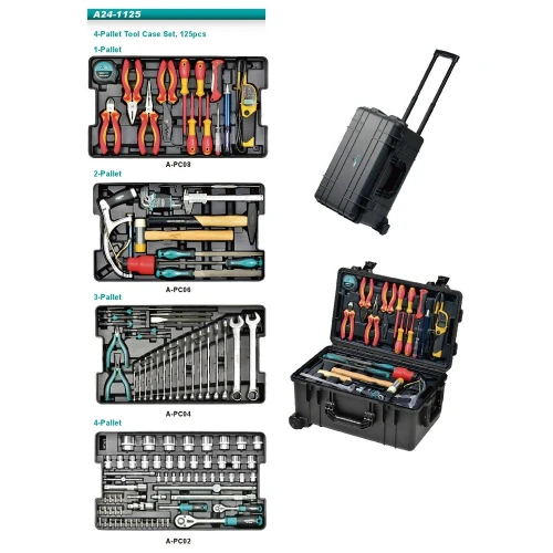 Набор инструмента Whirlpower A24-1125 125 ед. ящик пластик. на колесах