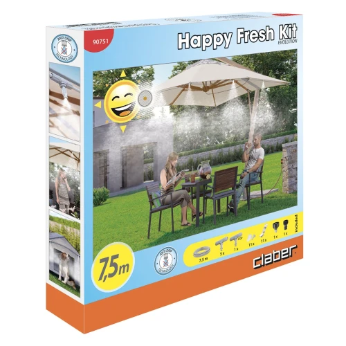 Система охлаждения воздуха микротуманом Claber 90751 HAPPY FRESH EVOLUTION 7,5 M KIT