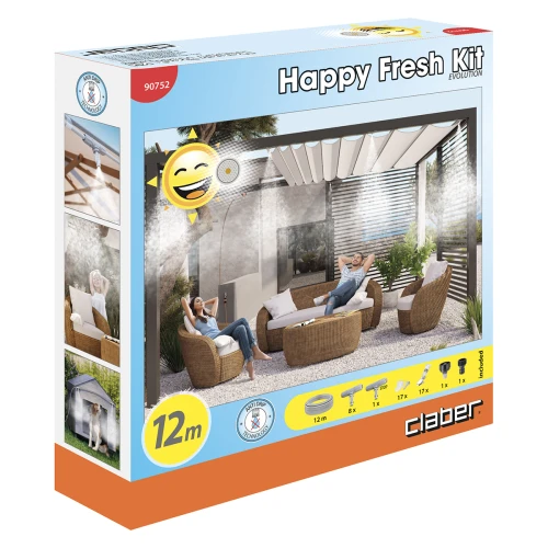 Система охлаждения воздуха микротуманом Claber 90752 HAPPY FRESH EVOLUTION 12 M KIT