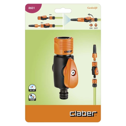 Коннектор c краном Claber 8601