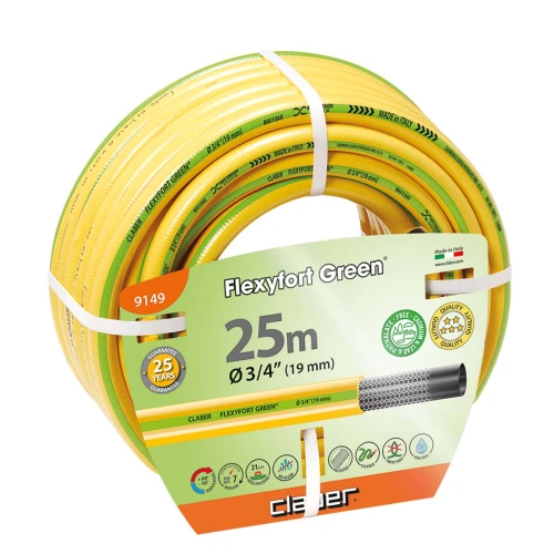 Шланг для поливу Claber Flexyfort Green 9149, 25 м 3/4" жовтий