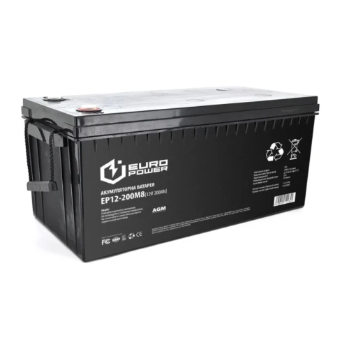 Акумуляторна батарея для ДБЖ EUROPOWER AGM EP12-200M8 12V 200Ah