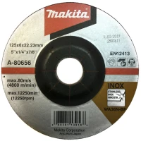 Круг зачисний Makita 125x6x22 нержавіюча сталь (A-80656)