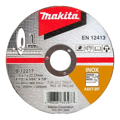 Круг відрізний Makita 115*1.0*22 нержавіюча сталь (B-12217)
