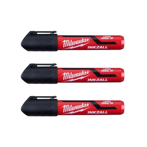 Маркер будівельний MILWAUKEE INKZALL L CHISEL TIP чорний 3 шт (4932471554)