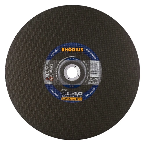Круг відрізний RHODIUS ST21 AlphaLine 400*4*32 сталь/чавун (201353)