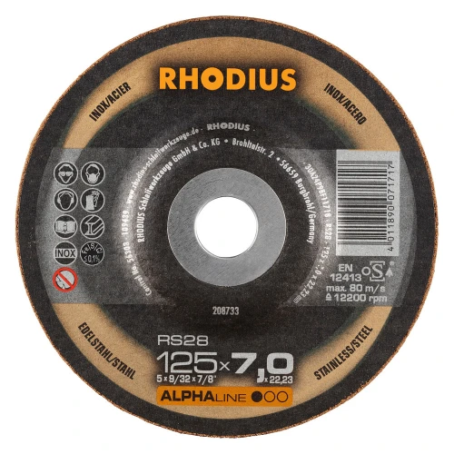 Круг зачисний RHODIUS RS28 AlphaLine 230х7х22,23 мм, увігнутий (208735)
