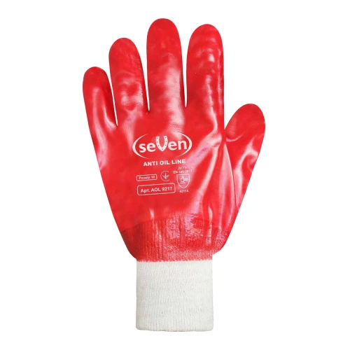 Перчатки МБС SeVen 69217 красные, с ПВХ покрытием мягкий манжет (XL)