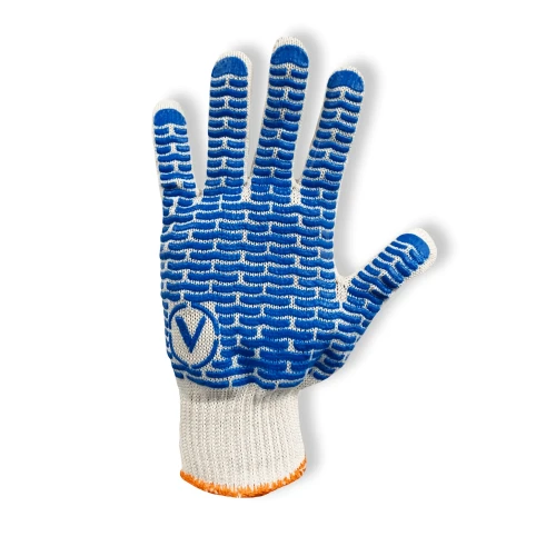 Рукавички захисні Vulkan 8410, білі, ПВХ крапки (XL)