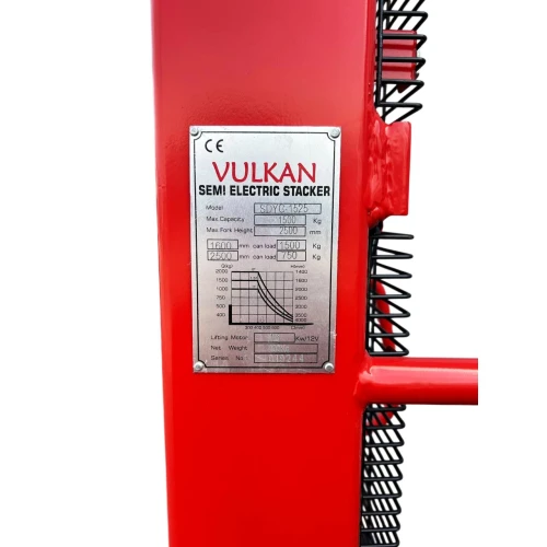 Штабелер электрический гидравлический Vulkan SDYG-1525 1500 кг 2.5 м (SDYG-1525)