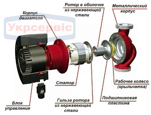 Из чего состоит циркуляционный насос